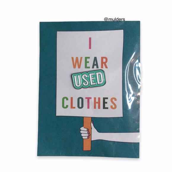 Thredup x Olivia Wilde I Wear Used Clothes Exclusive Earth Day Pin Brooch - Picture 1 of 5